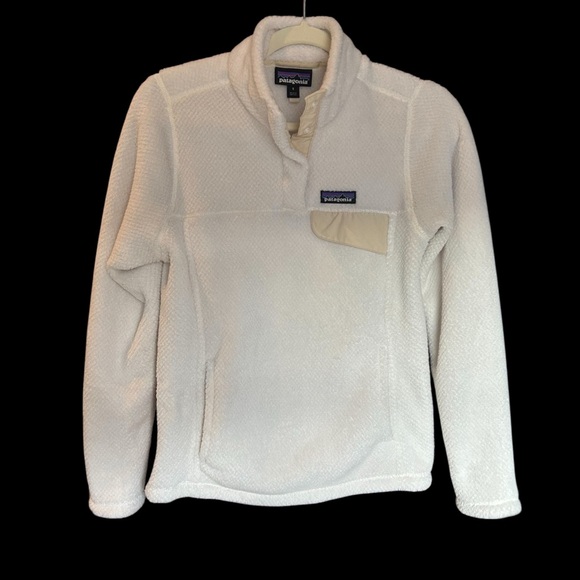 PATAGONIA Re-Tool Snap T Fleece Pullover Pocket‎ Sweater White Linen S - Picture 2 of 14